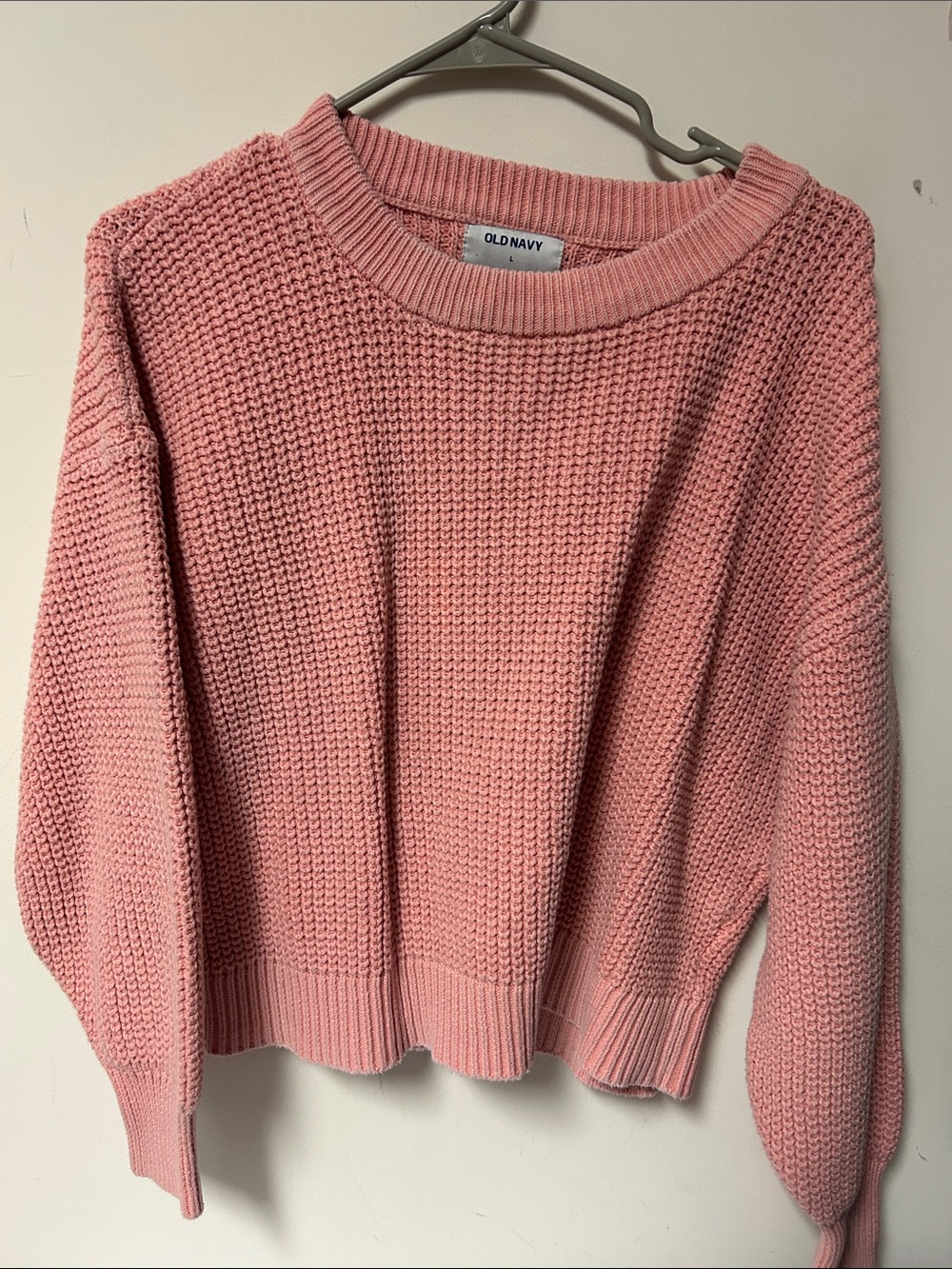 Old Navy Dusty Pink Textured Crewneck Sweater
